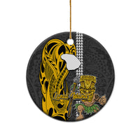 Hawaii Lanai Island Ceramic Ornament Hawaiian Warrior and Kakau Symbols Abstract Tattoo LT03 - Polynesian Pride