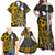 Hawaii Lanai Island Family Matching Off Shoulder Maxi Dress and Hawaiian Shirt Hawaiian Warrior and Kakau Symbols Abstract Tattoo LT03 - Polynesian Pride