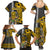 Hawaii Lanai Island Family Matching Summer Maxi Dress and Hawaiian Shirt Hawaiian Warrior and Kakau Symbols Abstract Tattoo LT03 - Polynesian Pride