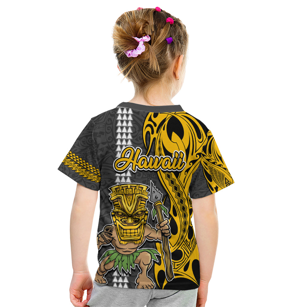 Hawaii Lanai Island Kid T Shirt Hawaiian Warrior and Kakau Symbols Abstract Tattoo LT03 - Polynesian Pride