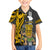 Custom Hawaii Lanai Island Family Matching Puletasi Dress and Hawaiian Shirt Hawaiian Warrior and Kakau Symbols Abstract Tattoo LT03 Son's Shirt Yellow - Polynesian Pride