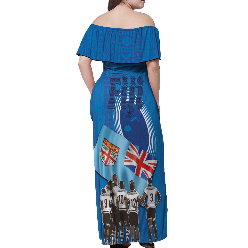 Fiji Rugby Sevens Off Shoulder Maxi Dress Commemorate Gold Medal - Rio de Janeiro 2016