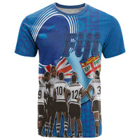 Fiji Rugby Sevens T Shirt Commemorate Gold Medal - Rio de Janeiro 2016 LT03 Blue - Polynesian Pride