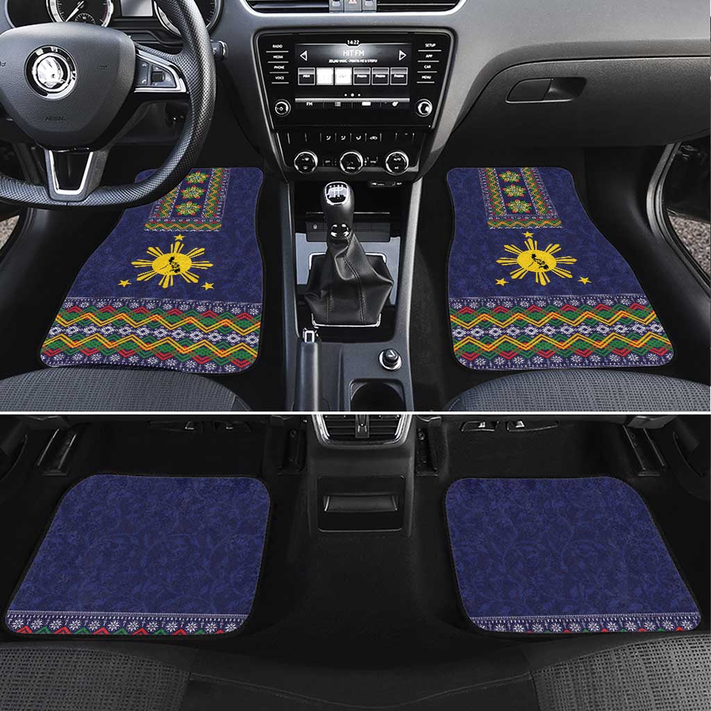 Philippines Merry Christmas Car Mats Maligayang Pasko with Parol and Xmas Pattern Barong Style