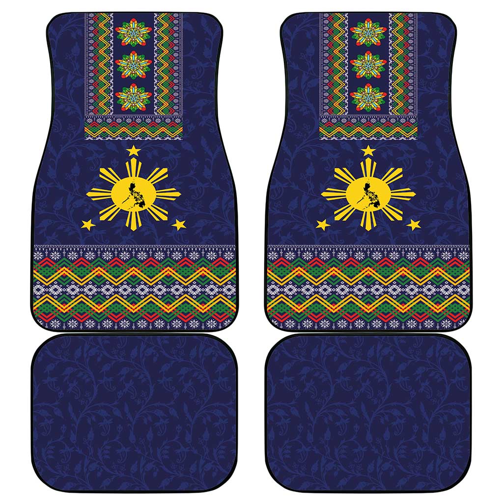 Philippines Merry Christmas Car Mats Maligayang Pasko with Parol and Xmas Pattern Barong Style