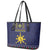 Philippines Merry Christmas Leather Tote Bag Maligayang Pasko with Parol and Xmas Pattern Barong Style