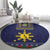 Philippines Merry Christmas Round Carpet Maligayang Pasko with Parol and Xmas Pattern Barong Style