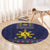 Philippines Merry Christmas Round Carpet Maligayang Pasko with Parol and Xmas Pattern Barong Style