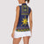 Philippines Merry Christmas Women Sleeveless Polo Shirt Maligayang Pasko with Parol and Xmas Pattern Barong Style