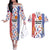 Custom Philippines Champions Football Jersey Couples Matching Off The Shoulder Long Sleeve Dress and Hawaiian Shirt