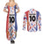 Custom Philippines Champions Football Jersey Couples Matching Summer Maxi Dress and Long Sleeve Button Shirt