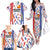 Custom Philippines Champions Football Jersey Family Matching Off The Shoulder Long Sleeve Dress and Hawaiian Shirt