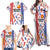 Custom Philippines Champions Football Jersey Family Matching Off Shoulder Maxi Dress and Hawaiian Shirt