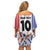 Custom Philippines Champions Football Jersey Family Matching Off Shoulder Short Dress and Hawaiian Shirt