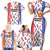 Custom Philippines Champions Football Jersey Family Matching Short Sleeve Bodycon Dress and Hawaiian Shirt