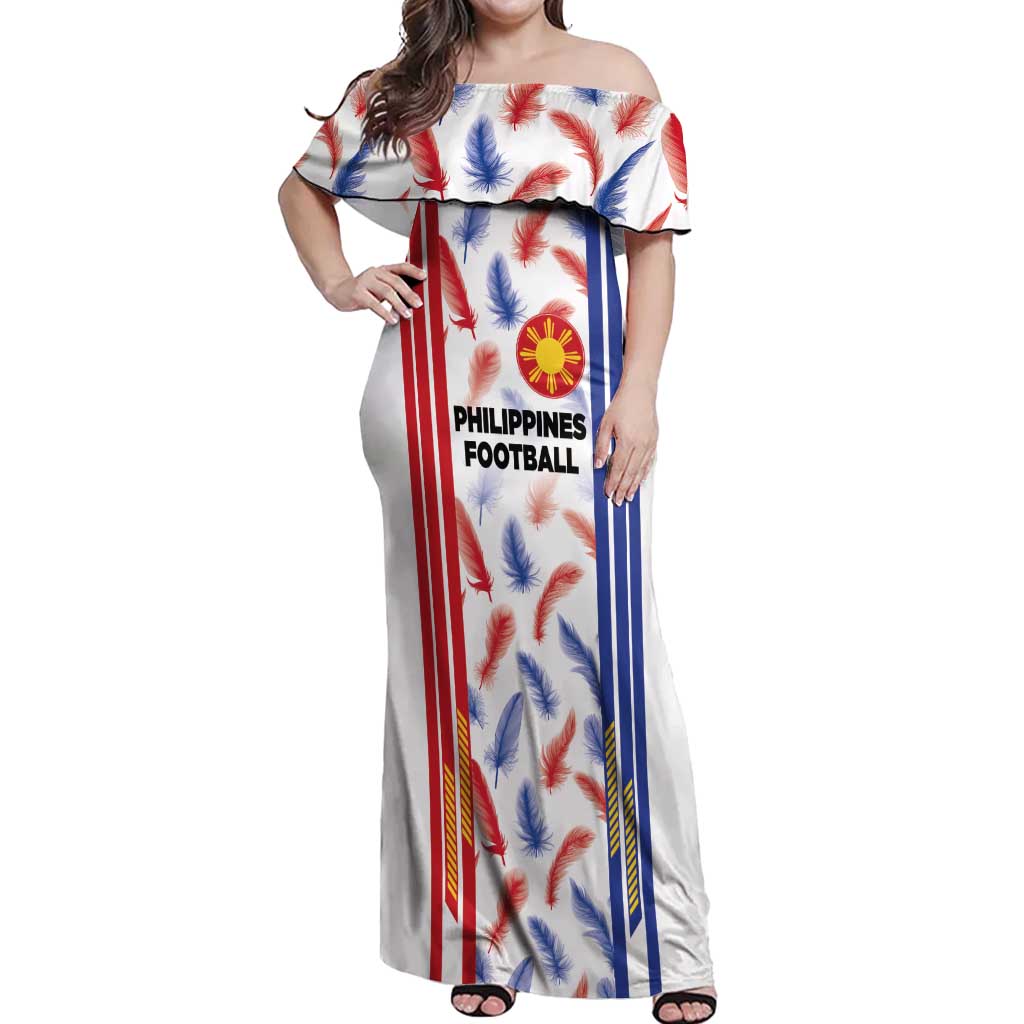 Custom Philippines Champions Football Jersey Off Shoulder Maxi Dress