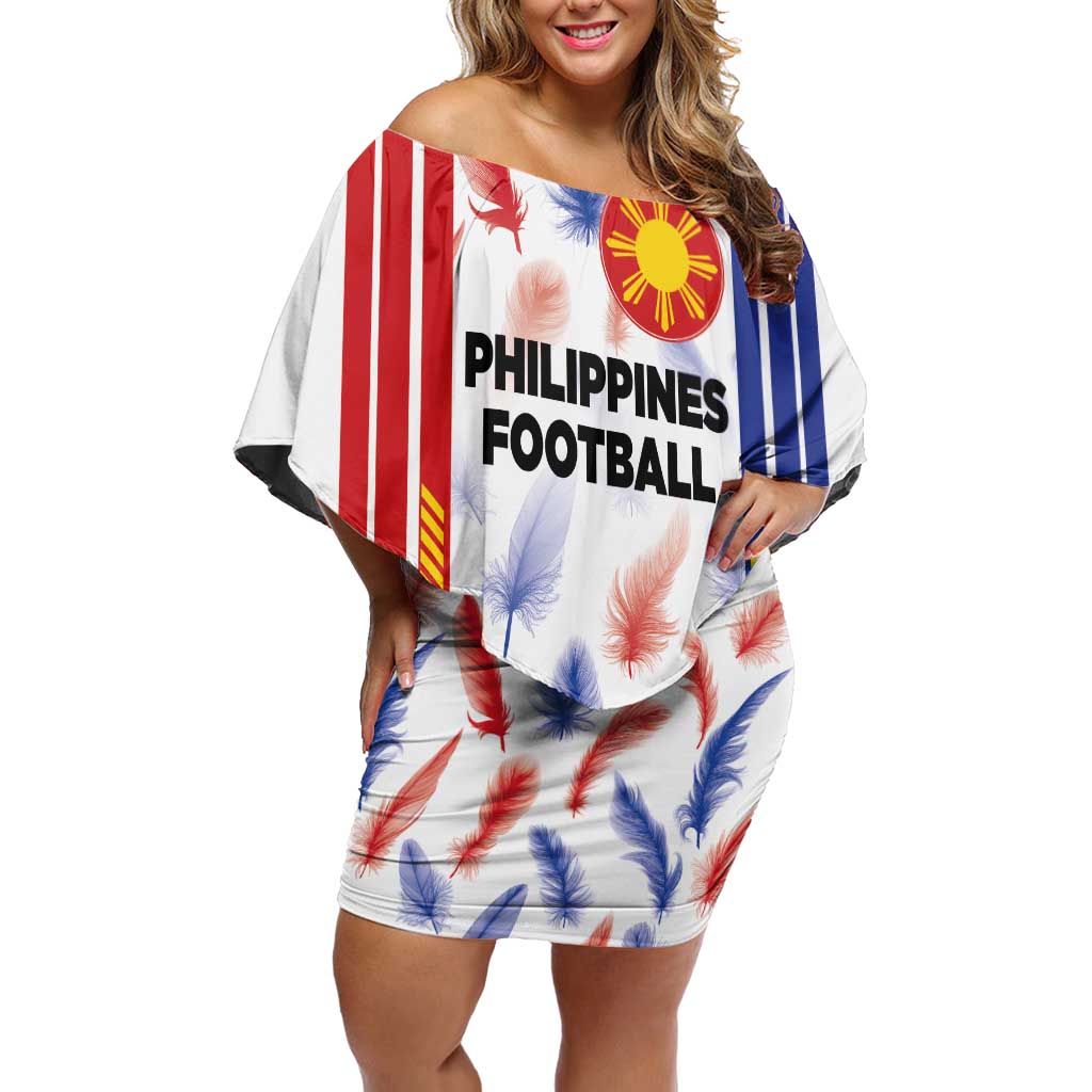 Custom Philippines Champions Football Jersey Off Shoulder Short Dress