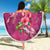 Hawaiian Turtle Love Couple Beach Blanket - Sweet Hibiscus and Kakau Pattern Rose Color