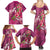 Hawaiian Turtle Love Couple Family Matching Summer Maxi Dress and Hawaiian Shirt - Sweet Hibiscus and Kakau Pattern Rose Color