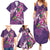 Hawaiian Turtle Love Couple Family Matching Summer Maxi Dress and Hawaiian Shirt - Sweet Hibiscus and Kakau Pattern Deep Purple Color