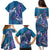 Hawaiian Turtle Love Couple Family Matching Puletasi and Hawaiian Shirt - Sweet Hibiscus and Kakau Pattern Sapphire Color