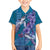 Hawaiian Turtle Love Couple Family Matching Puletasi and Hawaiian Shirt - Sweet Hibiscus and Kakau Pattern Sapphire Color