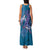 Hawaiian Turtle Love Couple Family Matching Tank Maxi Dress and Hawaiian Shirt - Sweet Hibiscus and Kakau Pattern Sapphire Color