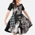 Hawaiian Turtle Love Couple Family Matching Long Sleeve Bodycon Dress and Hawaiian Shirt - Sweet Hibiscus and Kakau Pattern Grayscale Color