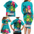 Hawaii Great Aloha Run 40th Anniversary Family Matching Long Sleeve Bodycon Dress and Hawaiian Shirt With Turtle Mascot Marathon Hibiscus and Kakau LT03 - Polynesian Pride