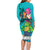 Hawaii Great Aloha Run 40th Anniversary Family Matching Long Sleeve Bodycon Dress and Hawaiian Shirt With Turtle Mascot Marathon Hibiscus and Kakau LT03 - Polynesian Pride