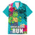 Hawaii Great Aloha Run 40th Anniversary Family Matching Mermaid Dress and Hawaiian Shirt With Turtle Mascot Marathon Hibiscus and Kakau LT03 Dad's Shirt - Short Sleeve Turquoise - Polynesian Pride