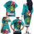 Hawaii Great Aloha Run 40th Anniversary Family Matching Off Shoulder Long Sleeve Dress and Hawaiian Shirt With Turtle Mascot Marathon Hibiscus and Kakau LT03 - Polynesian Pride