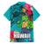 Hawaii Great Aloha Run 40th Anniversary Family Matching Short Sleeve Bodycon Dress and Hawaiian Shirt With Turtle Mascot Marathon Hibiscus and Kakau LT03 - Polynesian Pride