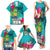 Hawaii Great Aloha Run 40th Anniversary Family Matching Tank Maxi Dress and Hawaiian Shirt With Turtle Mascot Marathon Hibiscus and Kakau LT03 - Polynesian Pride