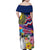 Hawaii Great Aloha Run 40th Anniversary Family Matching Off Shoulder Maxi Dress and Hawaiian Shirt Hibiscus and Kakau Pattern LT03 - Polynesian Pride