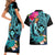 Hawaii Couples Matching Short Sleeve Bodycon Dress and Hawaiian Shirt Whale Mix Hibiscus and Kanaka Maoli LT03 - Polynesian Pride