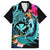 Hawaii Family Matching Long Sleeve Bodycon Dress and Hawaiian Shirt Whale Mix Hibiscus and Kanaka Maoli LT03 Dad's Shirt - Short Sleeve Black - Polynesian Pride