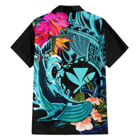 Hawaii Family Matching Long Sleeve Bodycon Dress and Hawaiian Shirt Whale Mix Hibiscus and Kanaka Maoli LT03 - Polynesian Pride