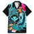 Hawaii Family Matching Mermaid Dress and Hawaiian Shirt Whale Mix Hibiscus and Kanaka Maoli LT03 Dad's Shirt - Short Sleeve Black - Polynesian Pride