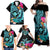 Hawaii Family Matching Off Shoulder Maxi Dress and Hawaiian Shirt Whale Mix Hibiscus and Kanaka Maoli LT03 - Polynesian Pride