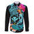 Hawaii Family Matching Puletasi and Hawaiian Shirt Whale Mix Hibiscus and Kanaka Maoli LT03 Dad's Shirt - Long Sleeve Black - Polynesian Pride