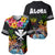 Hawaii Lei Day Baseball Jersey Hibiscus Wreath and Polynesian Pattern