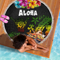 Hawaii Lei Day Beach Blanket Hibiscus Wreath and Polynesian Pattern LT03 - Polynesian Pride