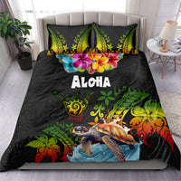 Hawaii Lei Day Bedding Set Hibiscus Wreath and Polynesian Pattern LT03 - Polynesian Pride