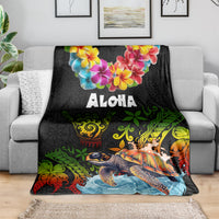 Hawaii Lei Day Blanket Hibiscus Wreath and Polynesian Pattern LT03 - Polynesian Pride