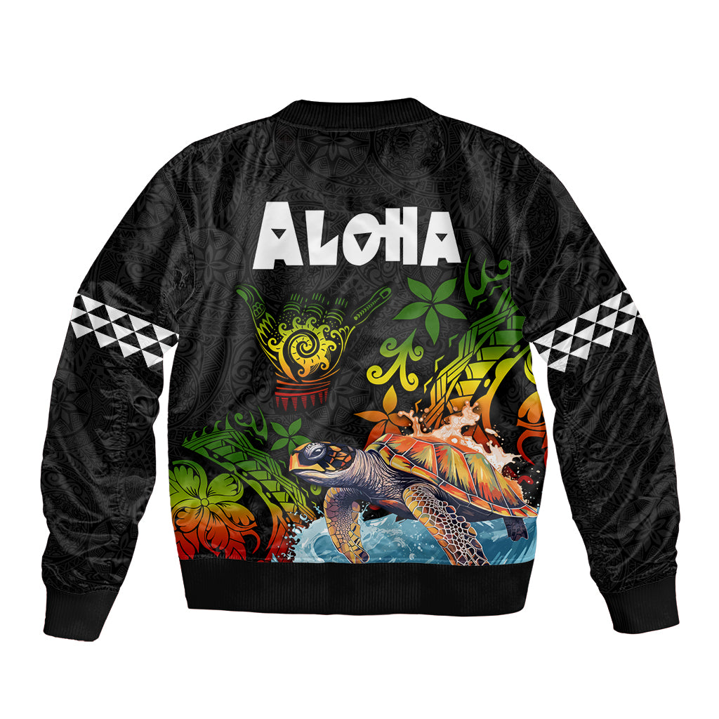Hawaii Lei Day Bomber Jacket Hibiscus Wreath and Polynesian Pattern LT03 - Polynesian Pride