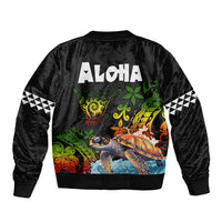 Hawaii Lei Day Bomber Jacket Hibiscus Wreath and Polynesian Pattern LT03 - Polynesian Pride