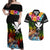 Hawaii Lei Day Couples Matching Off Shoulder Maxi Dress and Hawaiian Shirt Hibiscus Wreath and Polynesian Pattern