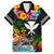 Hawaii Lei Day Family Matching Short Sleeve Bodycon Dress and Hawaiian Shirt Hibiscus Wreath and Polynesian Pattern