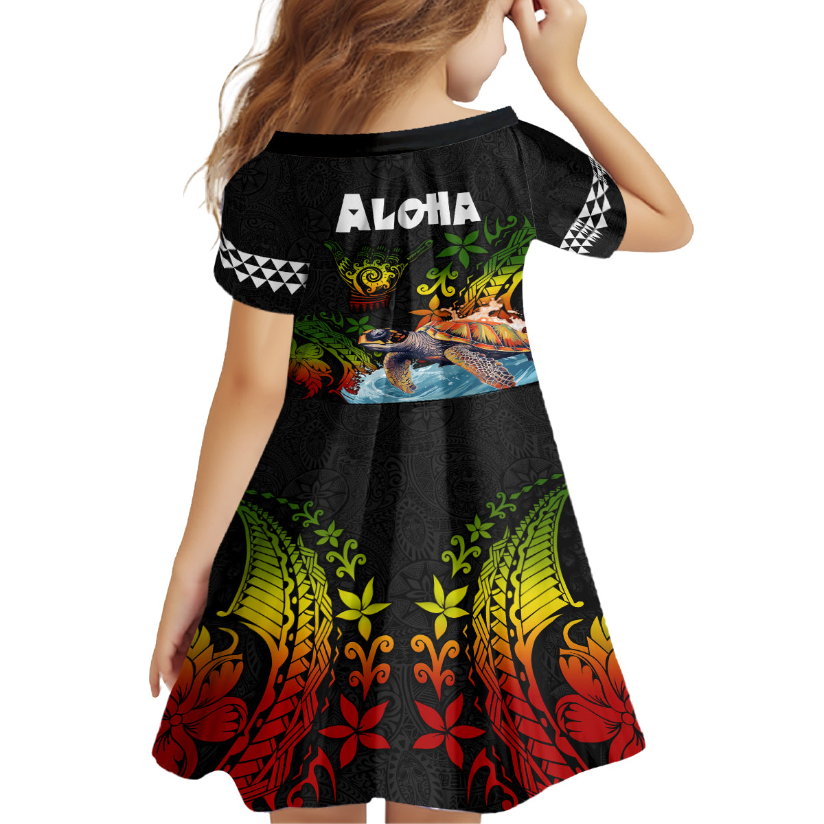 Hawaii Lei Day Family Matching Summer Maxi Dress and Hawaiian Shirt Hibiscus Wreath and Polynesian Pattern LT03 - Polynesian Pride